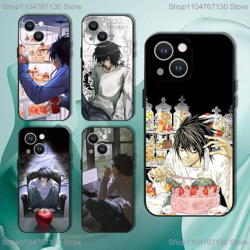 حافظة هاتف L Lawliet D-Death N-NoteS لهاتف iPhone 17,16,15,14,13,12,11,Pro,XS,Max,XR,Plus,E,SE4,غطاء ناعم أسود صغير