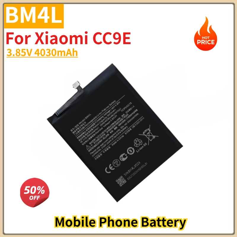 

BM4L High Quality Phone Battery 3.85V 4030mAh for Xiaomi CC9E Brand New Replacement Battery