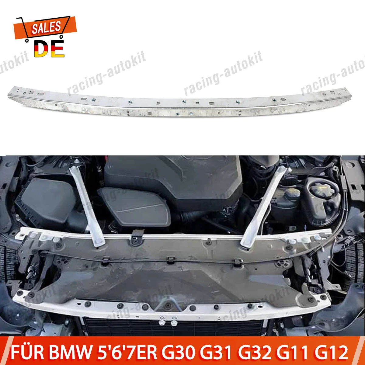 

Для BMW G30 G31 G32 G11 G12 2017-2023 Передняя верхняя опора радиатора, замена сердечника для 51647357209 530e 540i 750Li 745Le