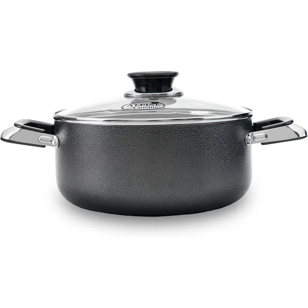 5 Quart Non-stick Stock Pot with Tempered Glass Lid and Carrying Handles, Multi-pose Cookware Dutch Oven or Braising, Boiling, S
