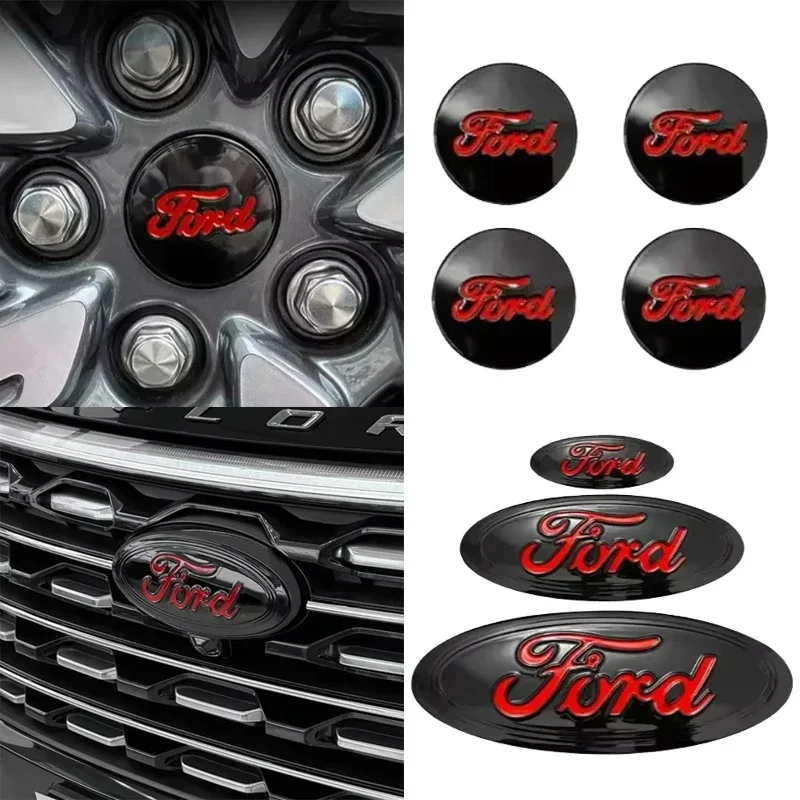 عجلة توجيه سيارة ملصق مائي الجبهة الخلفية شارة محور ملصق لفورد اكسبلورر إسكيب ST كوغا مونديو التركيز حافة الخطى