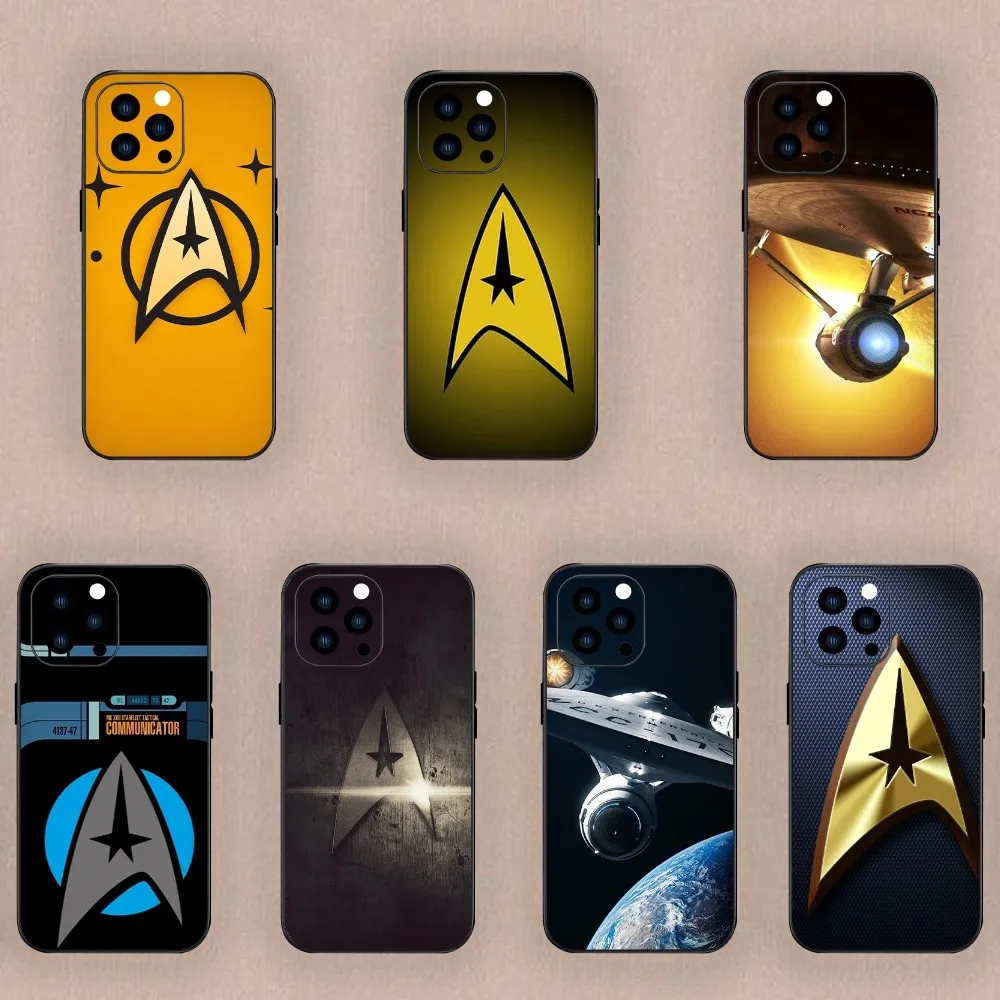 M-Movie Star T-Trek Science F-Fiction Phone Case For iPhone Mini 11 12 13 14 15 Plus Pro Max XR XS Black Shell