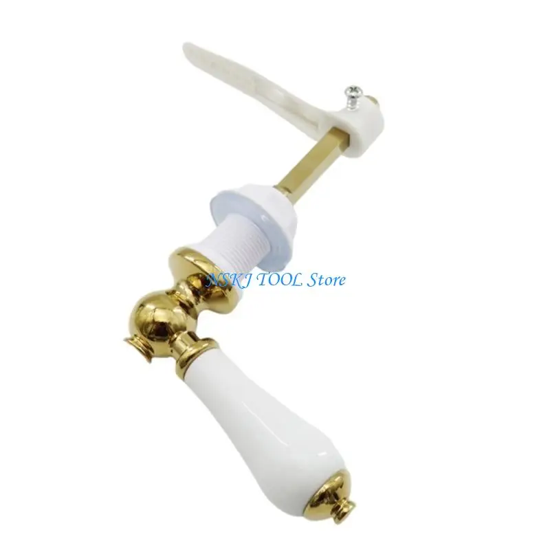 L8RC Victorians Styles Ceramics Toilet Flush Handle Sturdy Zinc Alloy Cores Accessory for Bathroom Upgrades Daily Use