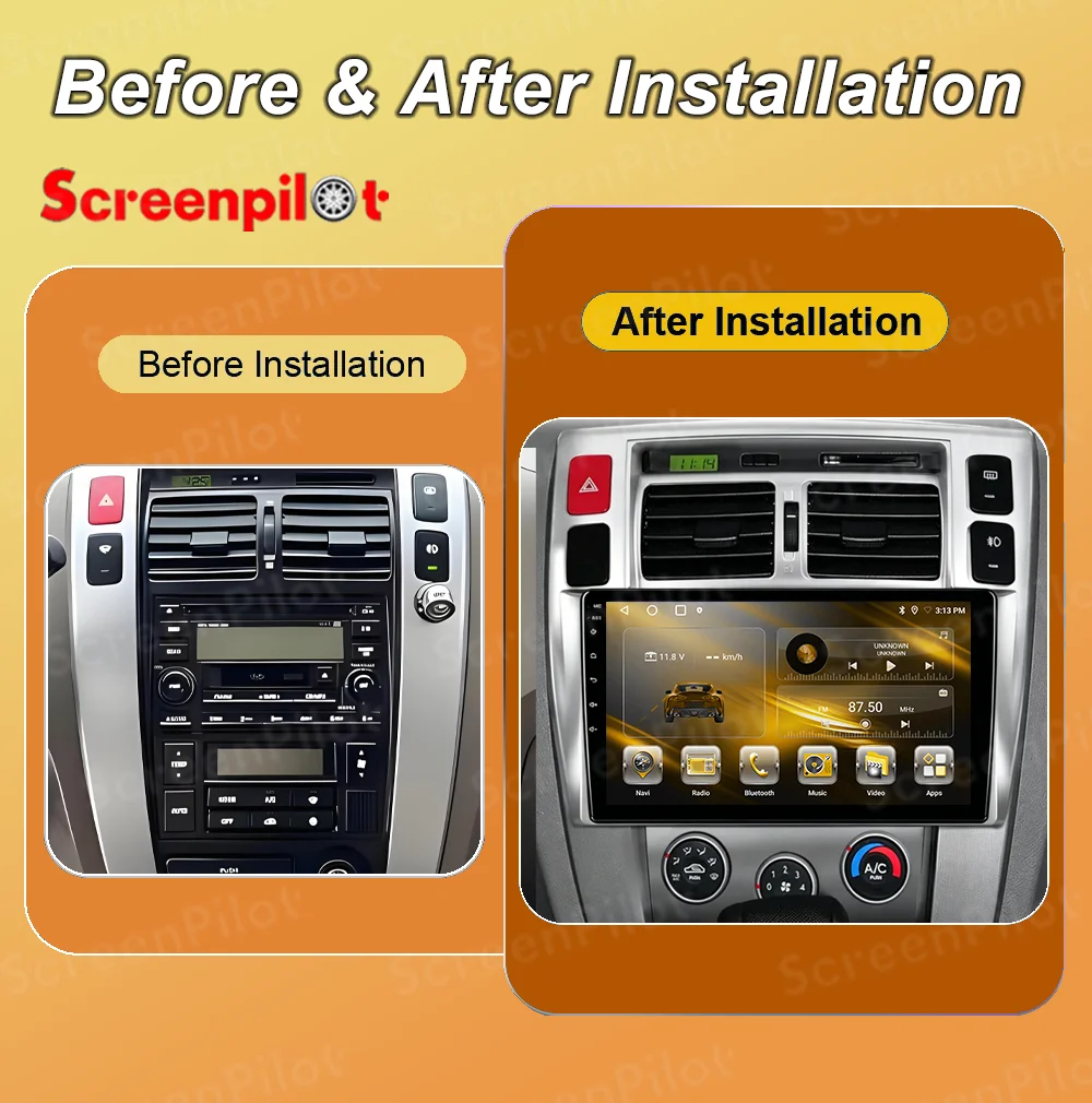 Android 16 Car Radio For Hyundai Tucson 2004 2005 2006 2007 2008 2009 Multimedia Video Player Navigation GPS Carplay Auto 2DIN