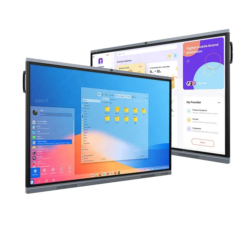 65/75/86/98 Inch 4K HD Smart Interactive Screen Digital Whiteboard 40 Points Multi-Touch 2 Year Warranty Android Windows Meeting