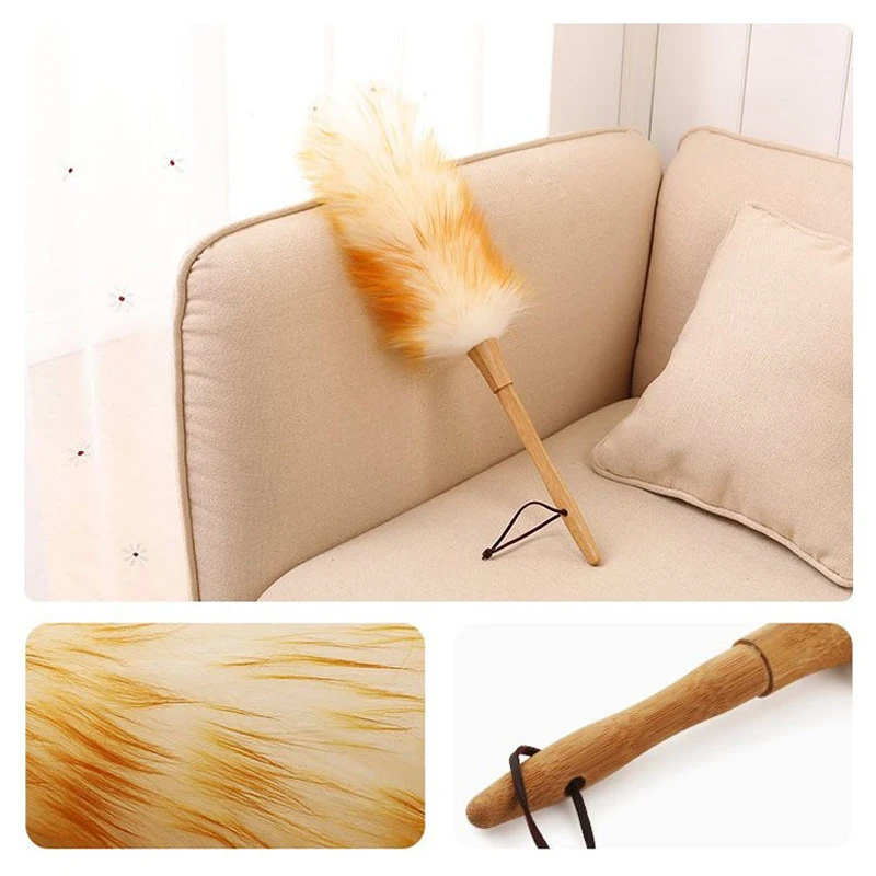 Anti-static Lambswool Feather Brush Duster The Dust Brush Feather Duster Dusting Cleaning Brush Wool Duster Brush Dust Broom