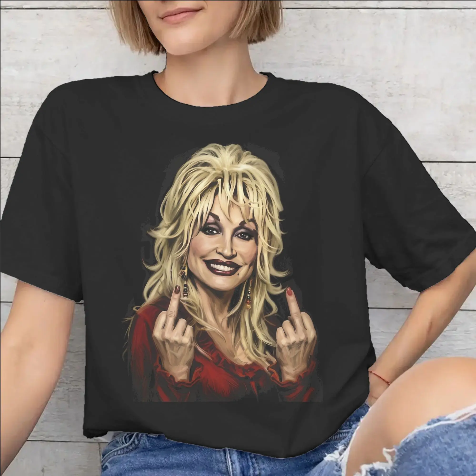 Printed RIP Dolly Parton T Shirt for Men Women  Pure Cotton Tee Shirt Short Sleeve Clothing
