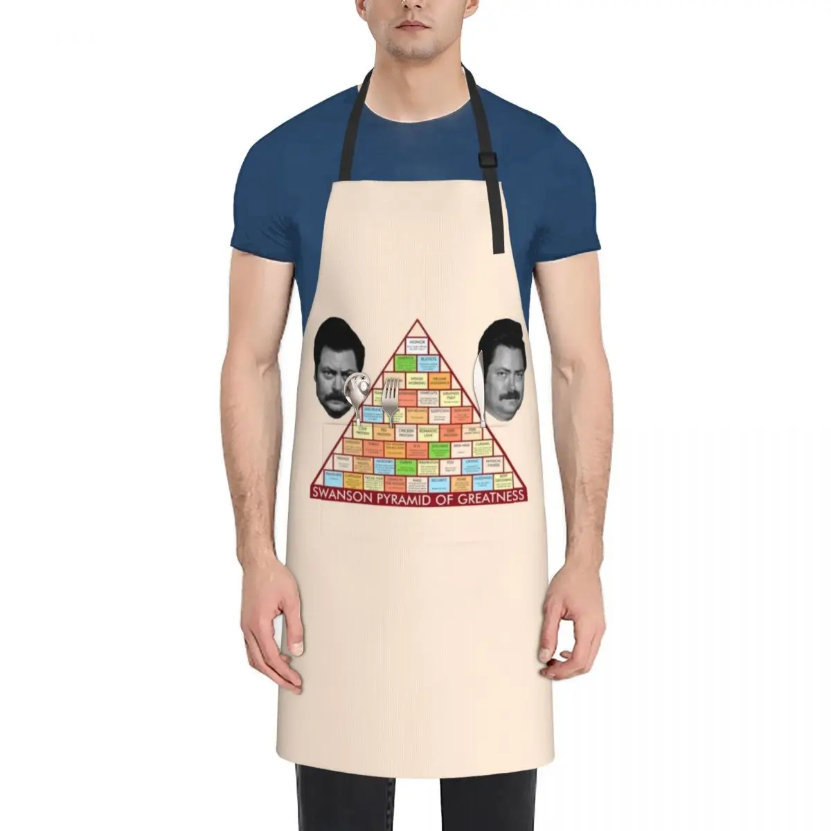 

Ron Swanson Pyramid of Greatness Apron Kitchen Man Kitchen Household Items men For Cooking Apron