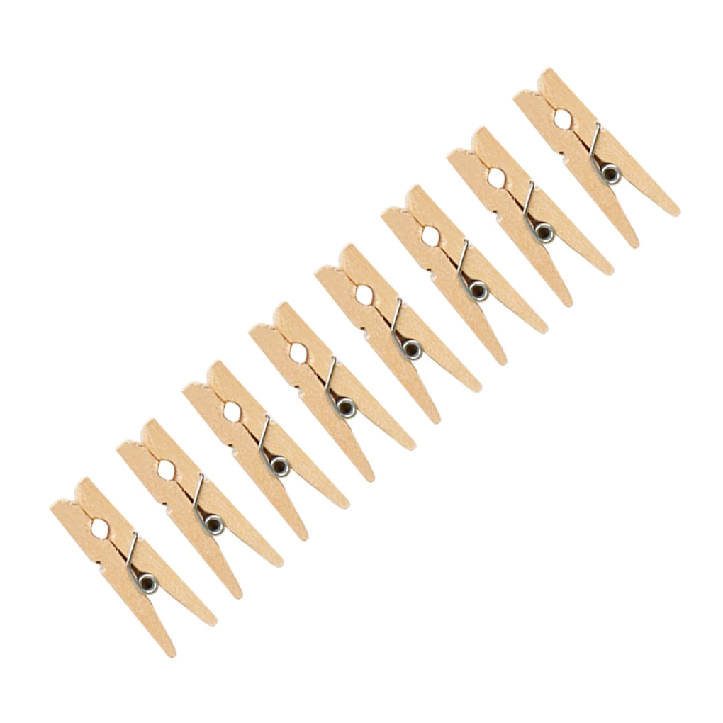 Hot! 50/100/200PCS Mini Wooden Clips Handmade Craft Decorative Photo Clips Clothespin Craft Decoration Home Office Clips 2.5/3CM