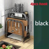 Stainless Steel Knife Holder, Kitchen Rack, Home Countertop, Cutting Board, Integrated Storage Rack, 1Pc