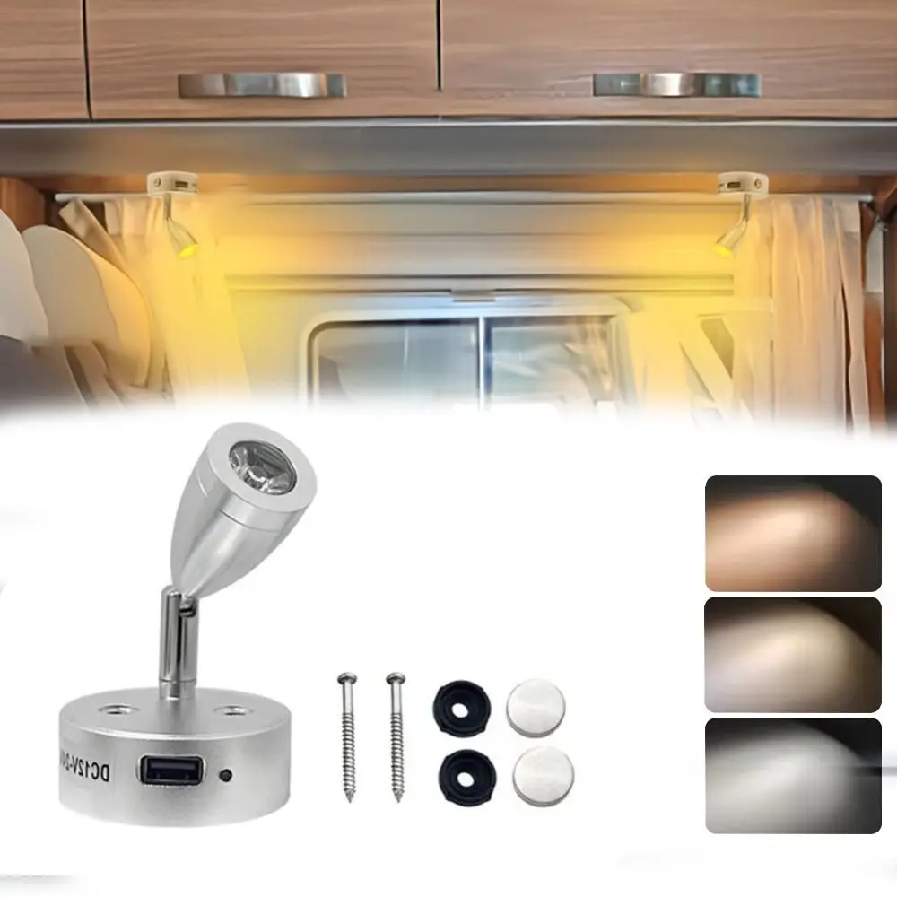 Most Vehicles USB Powered LED Reading Light Wall Mount 3 W LED RV Light Interior Lighting 12-24 V Spot Light Bedside Use