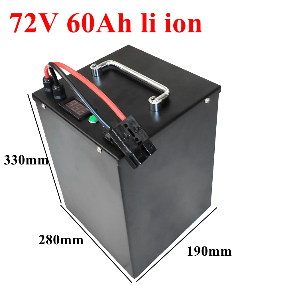 

72v 60Ah li-ion lithium battery 72V with BMS for 3000W 5000W golf club bicycle bike tricycle motorhome AGV +10A charger