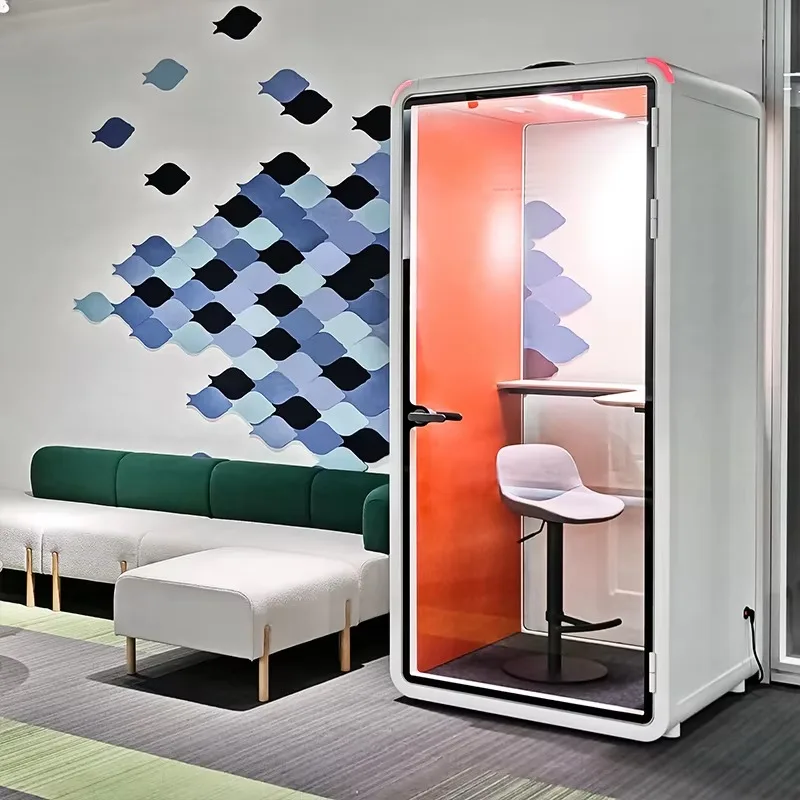 Office Privacy Work Cabin Removable Fast Assembling Noise Cancelling Booth Acoustic Phone Booth For Study Quiet Calls