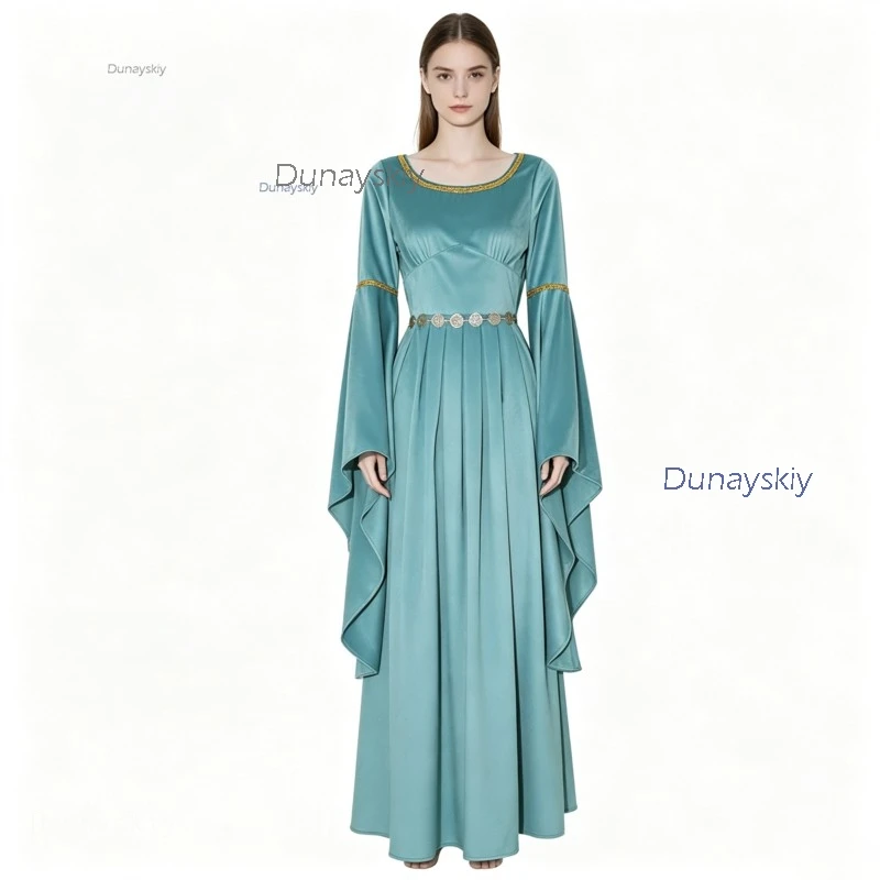 Disfraz de Elfo de Halloween para Mujer, Vestido con Peluca, Estilo Reina Kate, Capa de Terciopelo, Traje Medieval