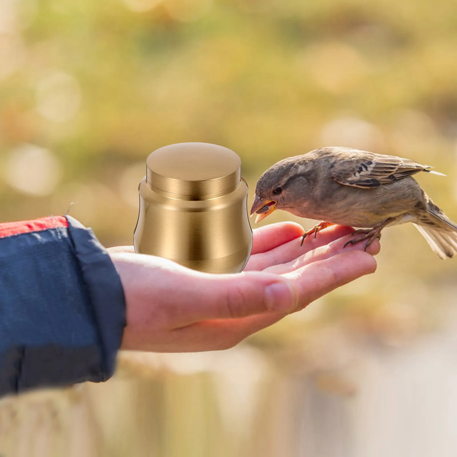 

Bird Food Jar For Training Parrot Interactive Feeder Mini Round Cup Reward Storage Container Peanut Dispenser Cage