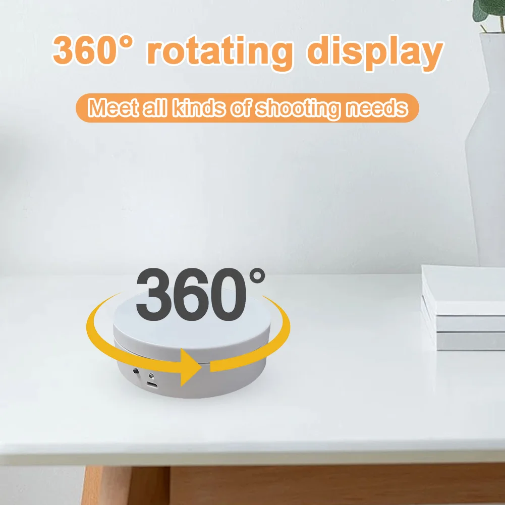 360 Degree Rotating Automatic Revolving Platform USB Charging/Battery Operated Photography Show Holder for Live Video