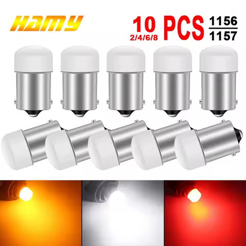 2/4/6/8/10 PCS P21W BA15S 1156 P21W BAY15D 1157 LED Bulb 12V 600LM 6500K White Super Bright Car Turn Signal Brake Parking Lights