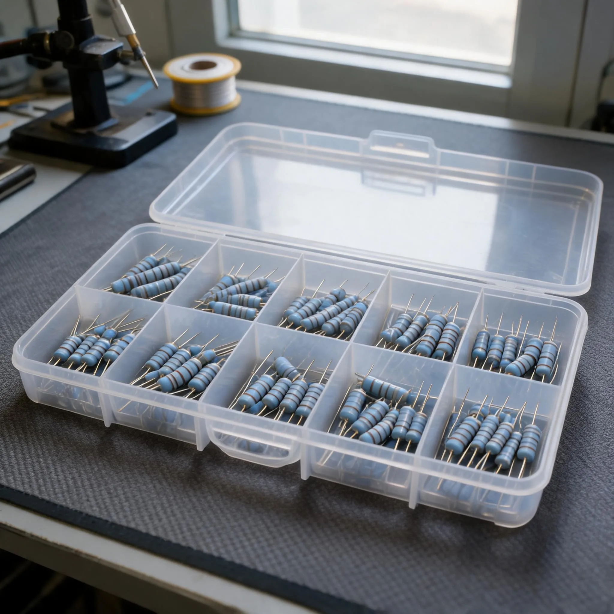 Carbon Film Resistor Kit 5W 300 pcs 60 Resistance Values from to 820K 5% Tolerance 4-Band Identification System