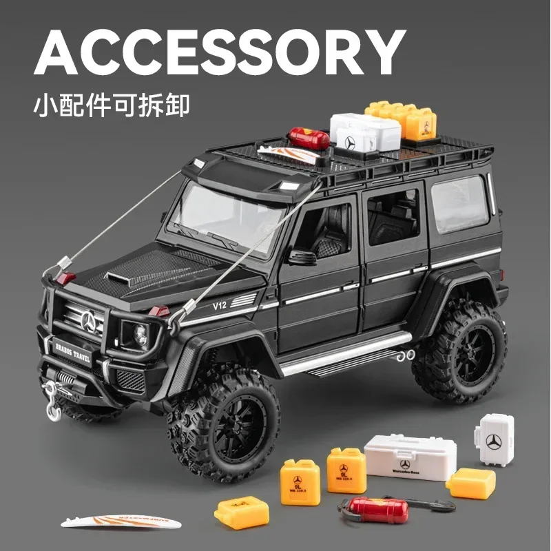 1:24 Mercedes-Benz BRABUS G550 4X4 Modified version Diecast Metal Alloy Model car Sound Light Pull Back Collection Kids Toy Gift