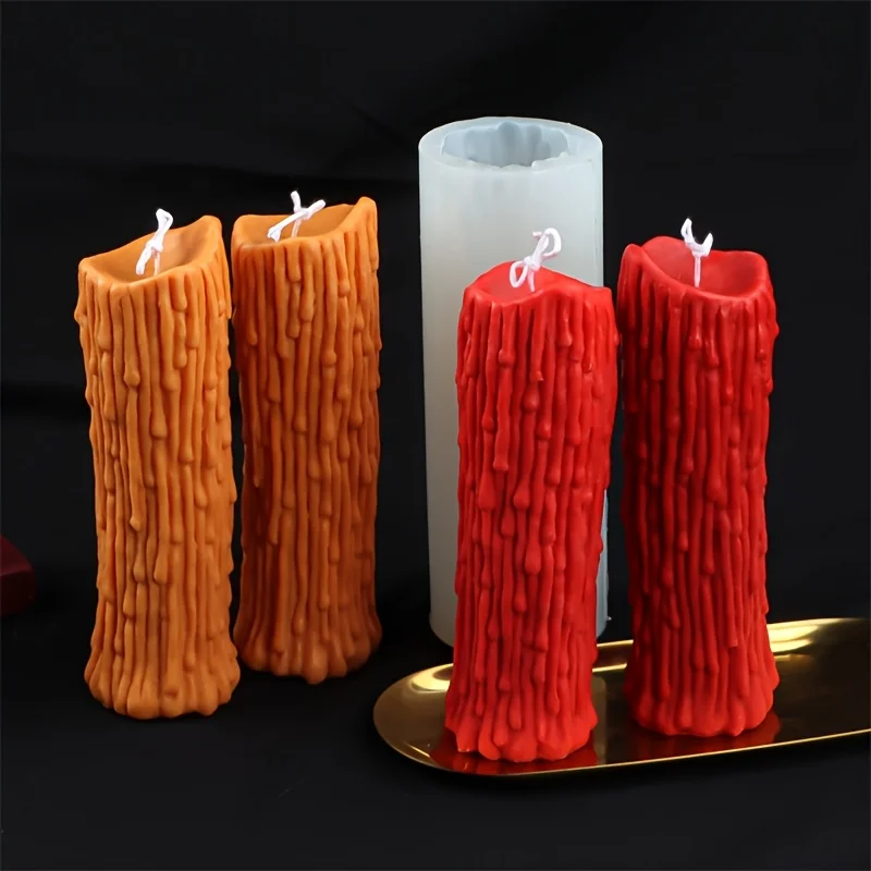 

DIY Tear Drop Candle Mold for Epoxy Resin, Beeswax, Plaster Crafts | Wavy Cylinder Column Silicone Mold for Home Decor
