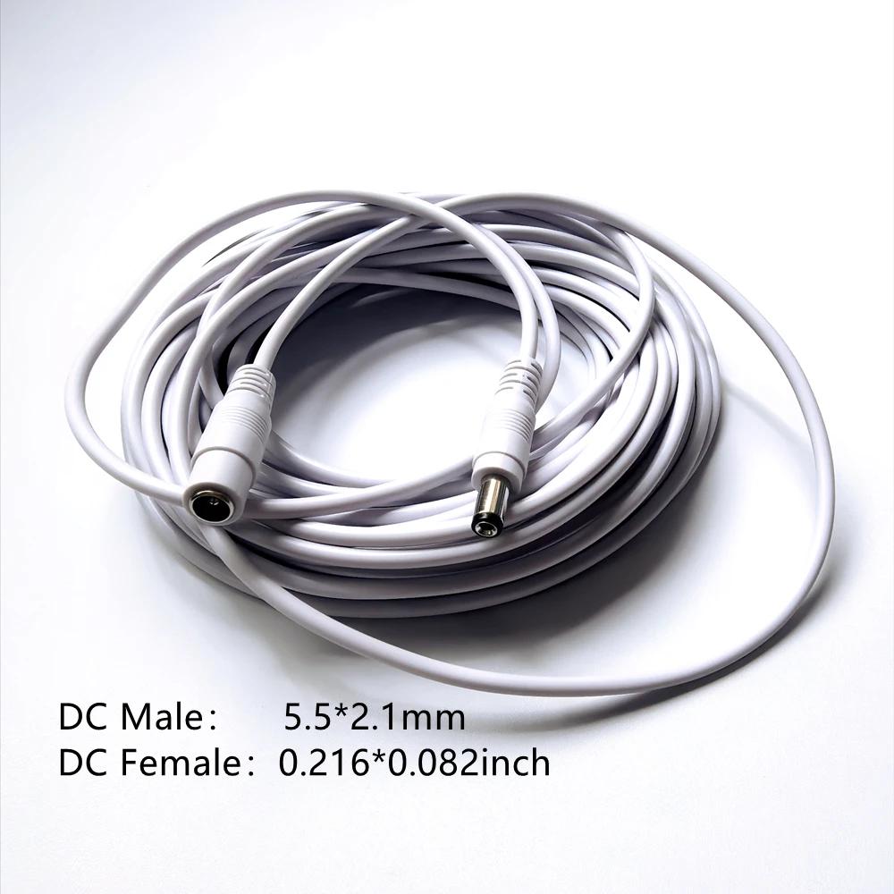 5.5*2.1MM DC 12V Power Adapter Extension Cable 3M/5M/10M/20M/30M Power Supply DC Interface For Led Stripe CCTV IP Wifi Camera