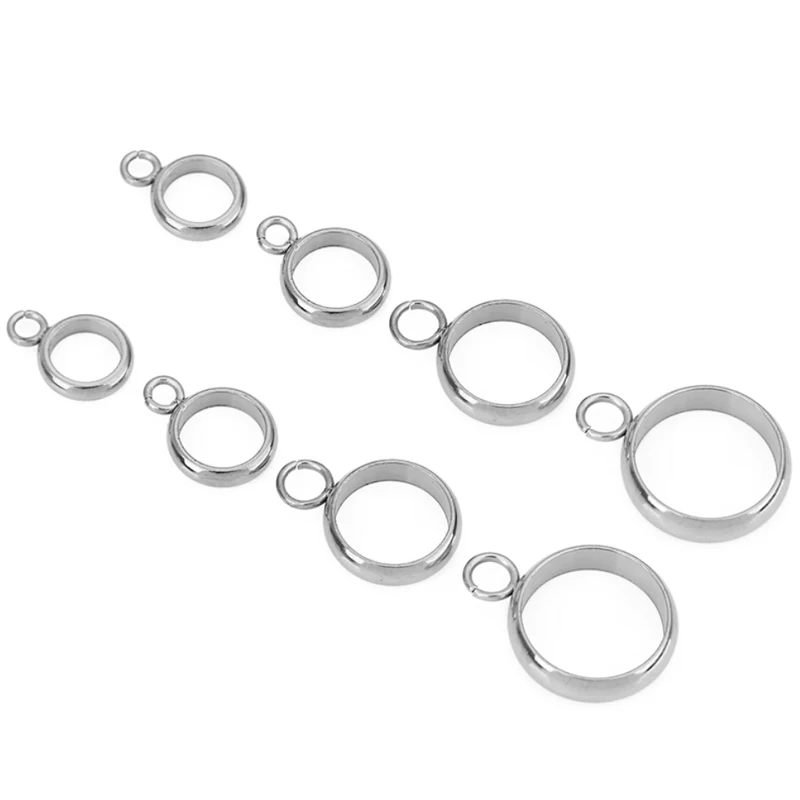 20 قطعة PVD لا تتلاشى أبدًا قلادة من الفولاذ المقاوم للصدأ المعلقات موصلات المشابك 5 6 8 10 مللي متر قرصة كليب الكفالة الخرز لصنع المجوهرات