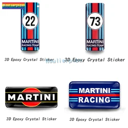 Calcomanía de Gel superior de cristal personalizada 3D, caja de lanzamiento de carreras de Martini, vinilo troquelado, casco de motocicleta, cubierta de carrito de Piano