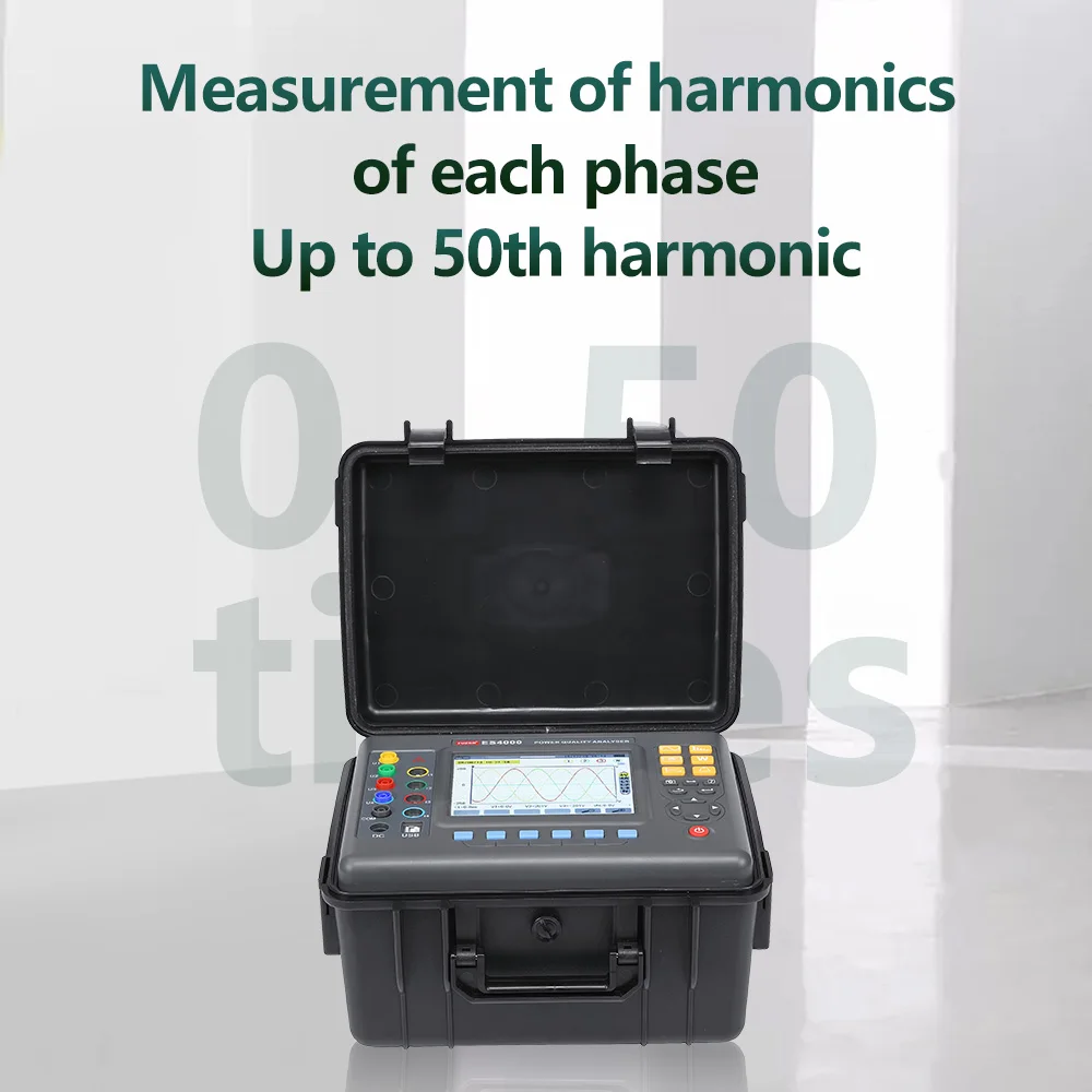 ES4000 Three-Phase Power Quality Analyzer High Resolution Energy Tester Instrument Digital Recorder Instrument