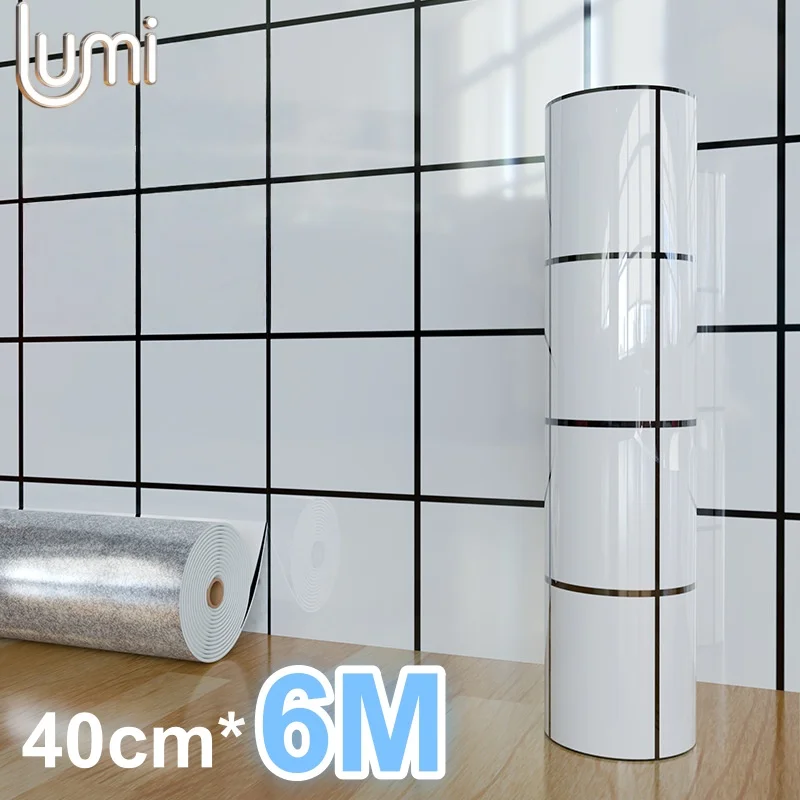 

Multi Color Wall Panels Stickers Self-adhesive Aluminum Foil Bottom Wallpaper for Living Room Grid Pattern Bright Wall Papers