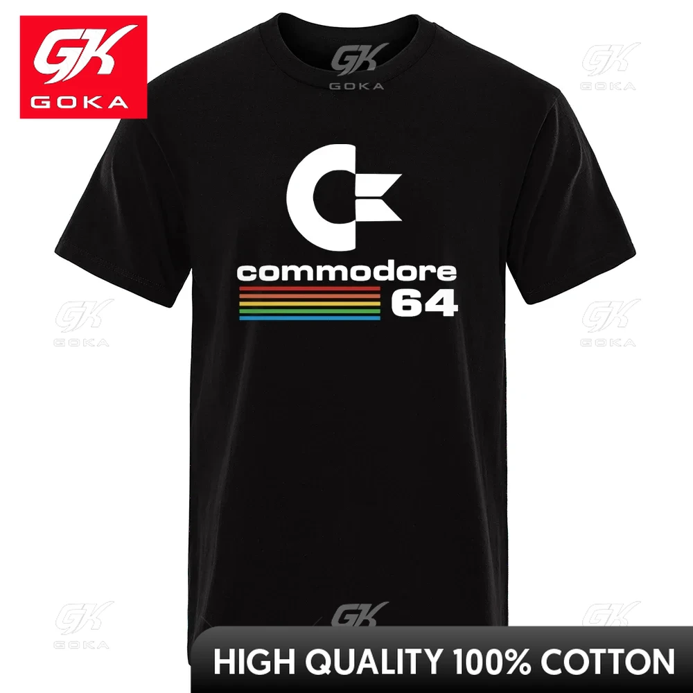 2024 Summer Men's T-Shirt Commodore 64 Print T Shirt Loose and Comfortable Streetwear Cotton Oversized Tee Shirt Men Clothes