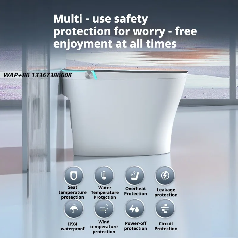 Factory Direct Smart Toilet Automatic Flushing Heated Seat Warm Water Bidet S-trap Floor Mounted Warm Air Drying Deodorization