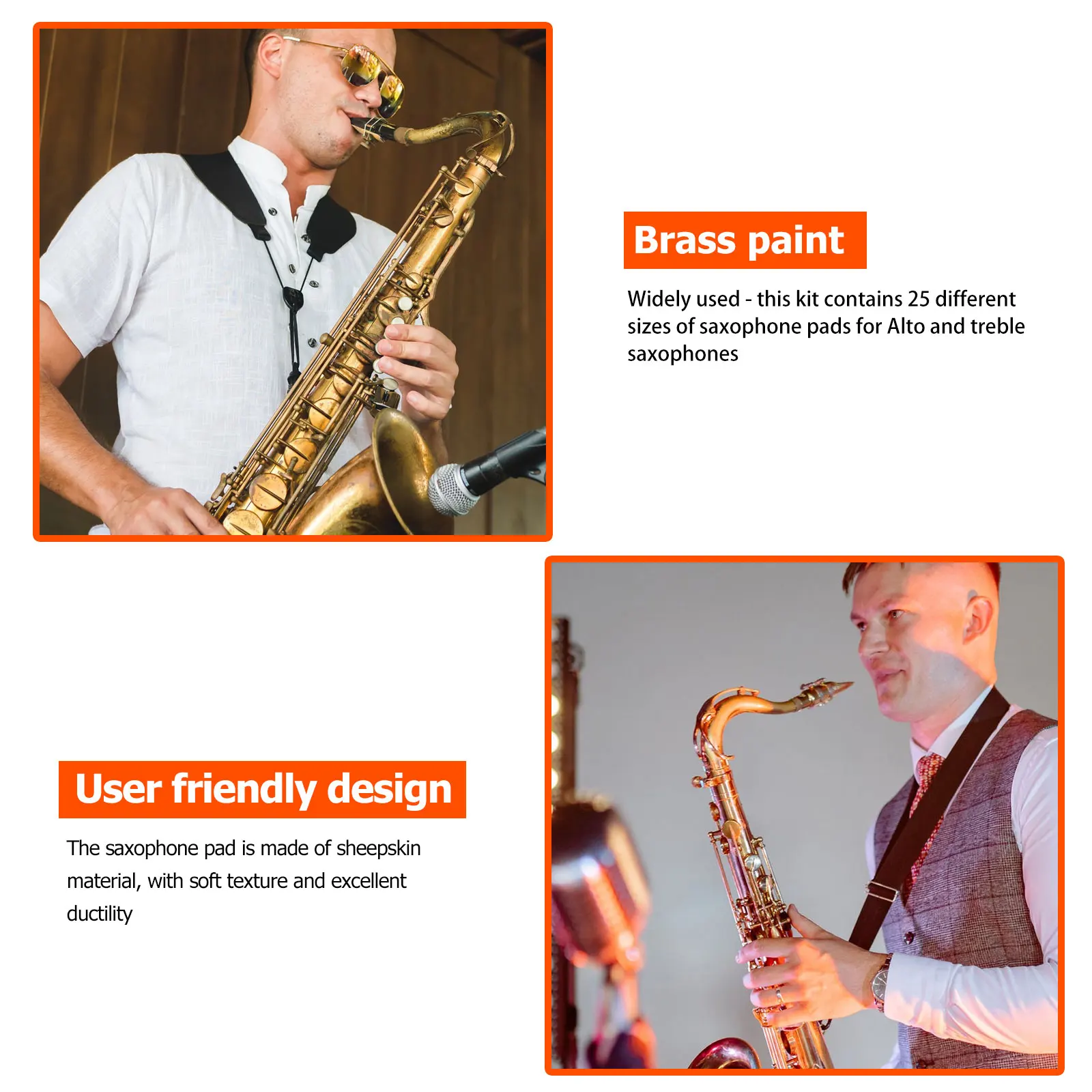

25 pcs Saxophone Pads Sound Hole Gaskets Rubber Cushions Tenor Key Repair Accessories Durable Easy Replacement Practical