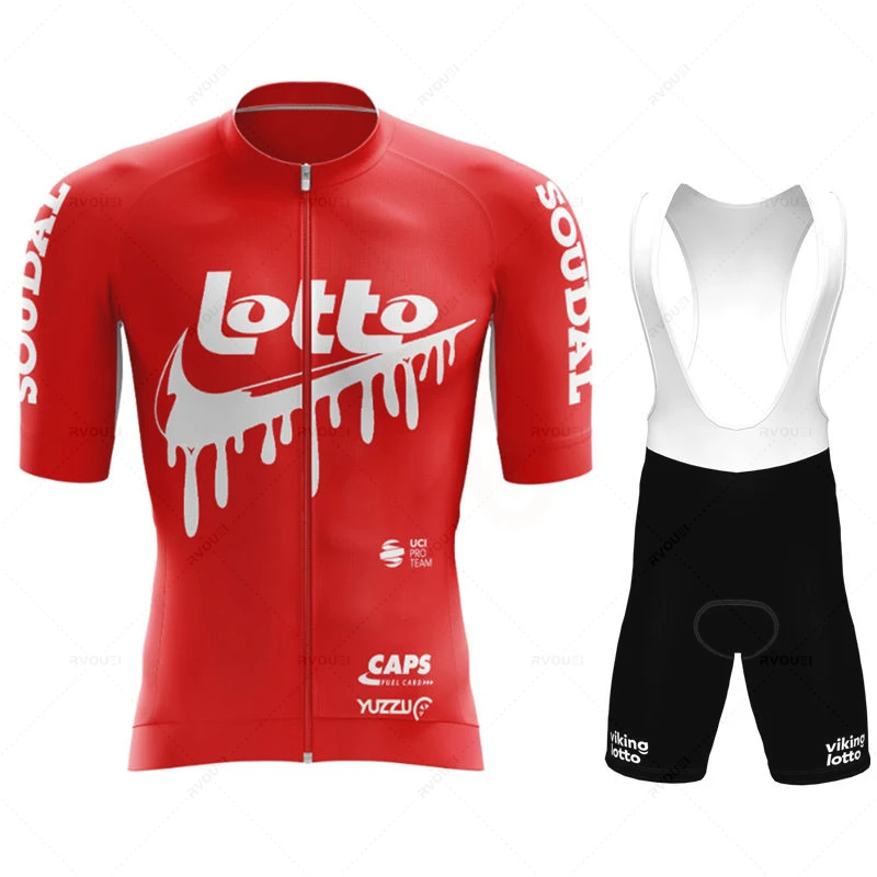 طقم جيرسي لوتو سودال لركوب الدراجات للرجال ، ملابس دراجات السباق MTB ، أكمام قصيرة ، زي موحد لركوب الدراجات في الهواء الطلق ، الصيف