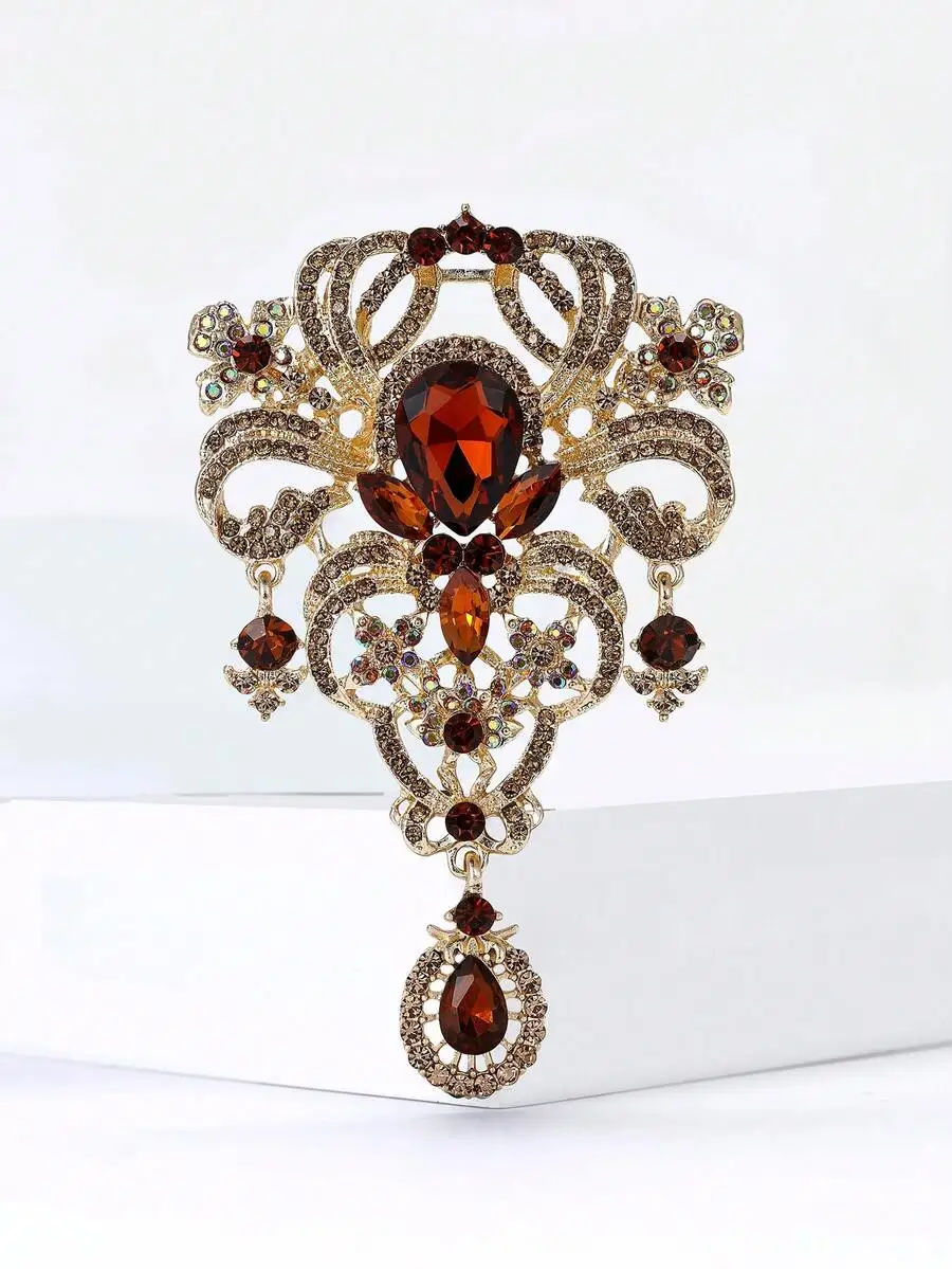 

Large Crystal Palace Style Brooch For Women Dress Suit Hat Scarf Party Banquet Wedding