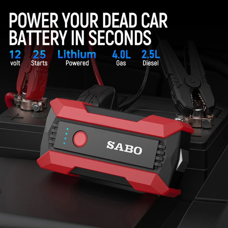 

12V Car Emergency Start Power Supply Portable Cars Jump Starter Multifunctional Battery Illuminable Automobiles Accessories