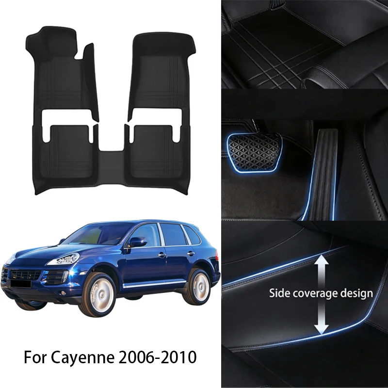 

Custom Fit PU Leather Car Floor Mat For Porsche For Cayenne 2006 2011 2016 2021 2025 Luxury Full Set Auto Interior Accessories