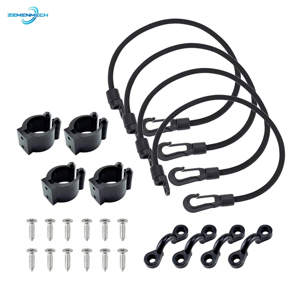 Kayak Boat Accessories Marine Fishing Rod Tamer Straps Belt Holder Pole Rack Clips Clamps Paddle Clip Deck Mount Connector Canoe