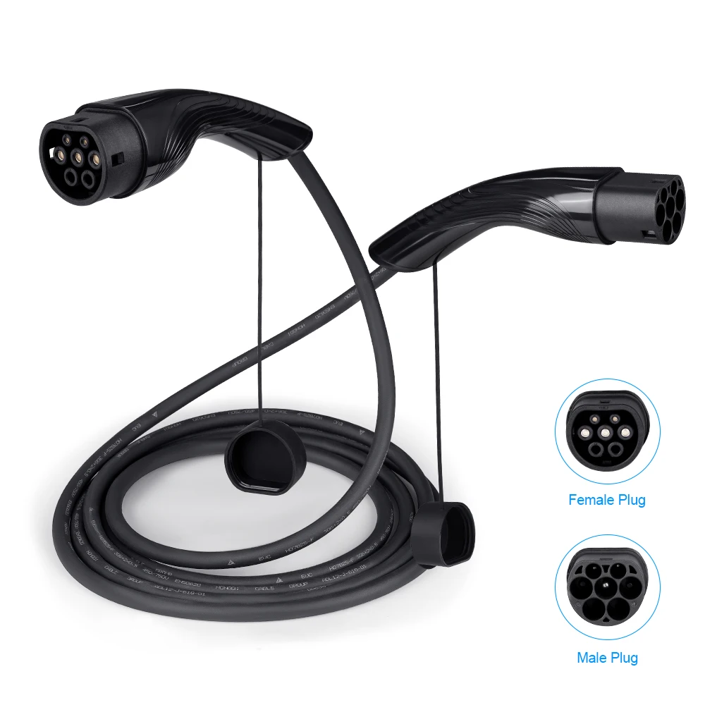 IPENGEN EV Charger Type2 cavo femmina lato auto a tipo2 spina maschio 16A 3.6kw/11KW EV caricabatteria da auto cavo di ricarica per elettrico