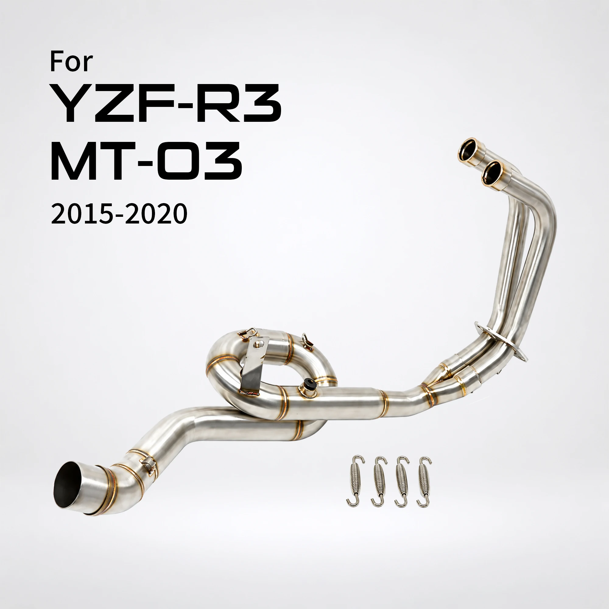 Motorcycle Exhaust Header Pipe Front Mid Link Pipe Performance Racing Exhaust 2015-2020 YZF-R3 MT-03 R3 MT03 R25 MT25 For YAMAHA