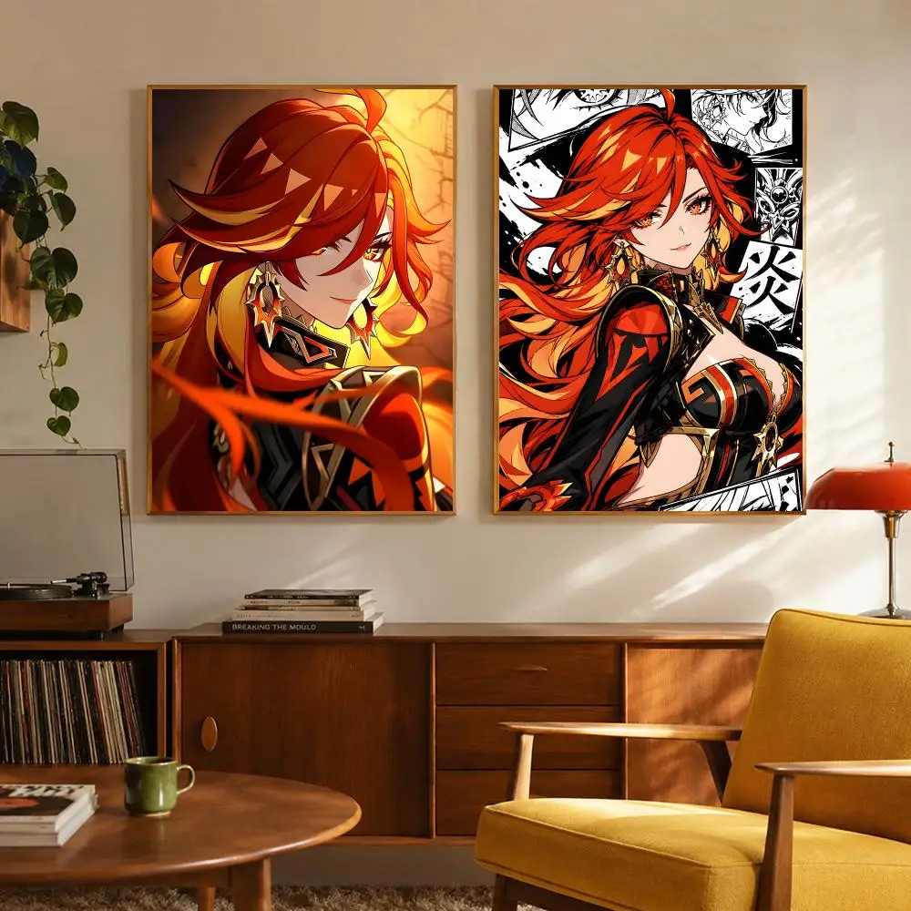 Game Character Genshin Impact Mavuika Poster Digital Solvent Print Waterproof PP Fade-Resistant Wall Art Room Decor Gift