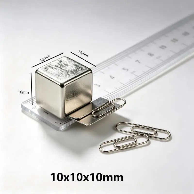 10x10x10mm Cube Neodymium Magnet Permanent NdFeB Small Square Block Magnet For Industrial DIY Assembly