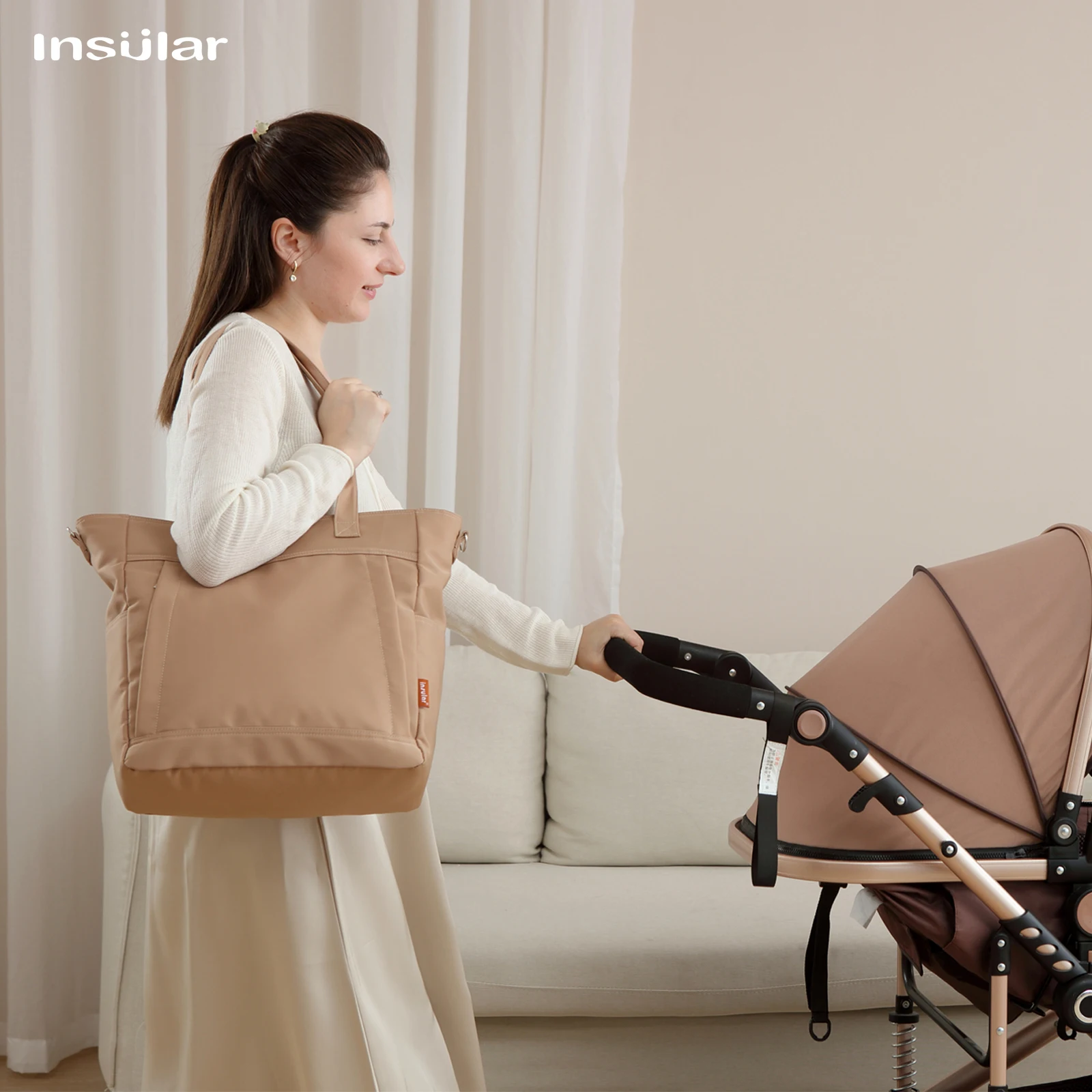 Multifunctional Mummy Bag Shoulder Large Capacity Waterproof Diaper Bag Portable Mother-to-be-delivered Bag