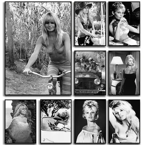 Movie Star Brigit-B-Bardot Series Poster Print Canvas Pictures Home for Living Room Bedroom Wall Modern Decor Frameless Paint
