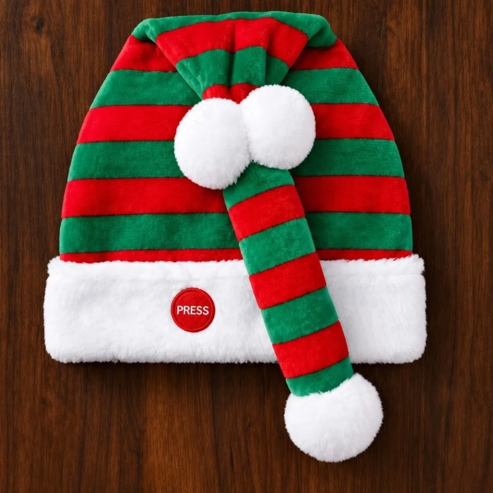Motorized Motion Electric Christmas Hat Adjustable Fit Bobbing Motion Singing Dancing Christmas Hat Creative Cute