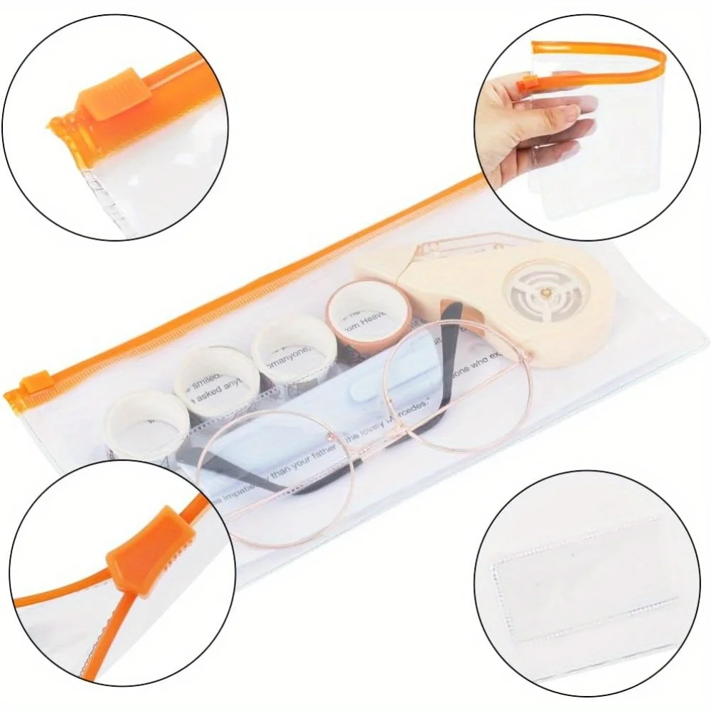 12/24/36pcs A6 Poly Zip Envelopes 22.86x11.94cm - Reusable Plastic Pouch for Office, School, Travel,  Pencil Case