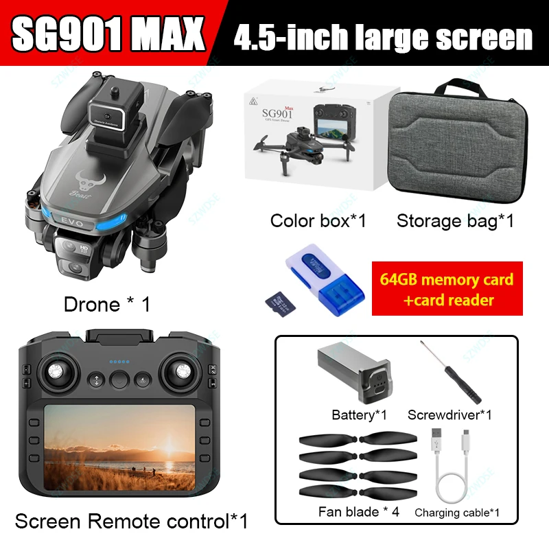 LYZRC SG901 MAX GPS Groot Scherm Drone Professionele 8K Camera Antenne FPV Borstelloze Obstakel Vermijden RC Opvouwbare Quadrotor Speelgoed