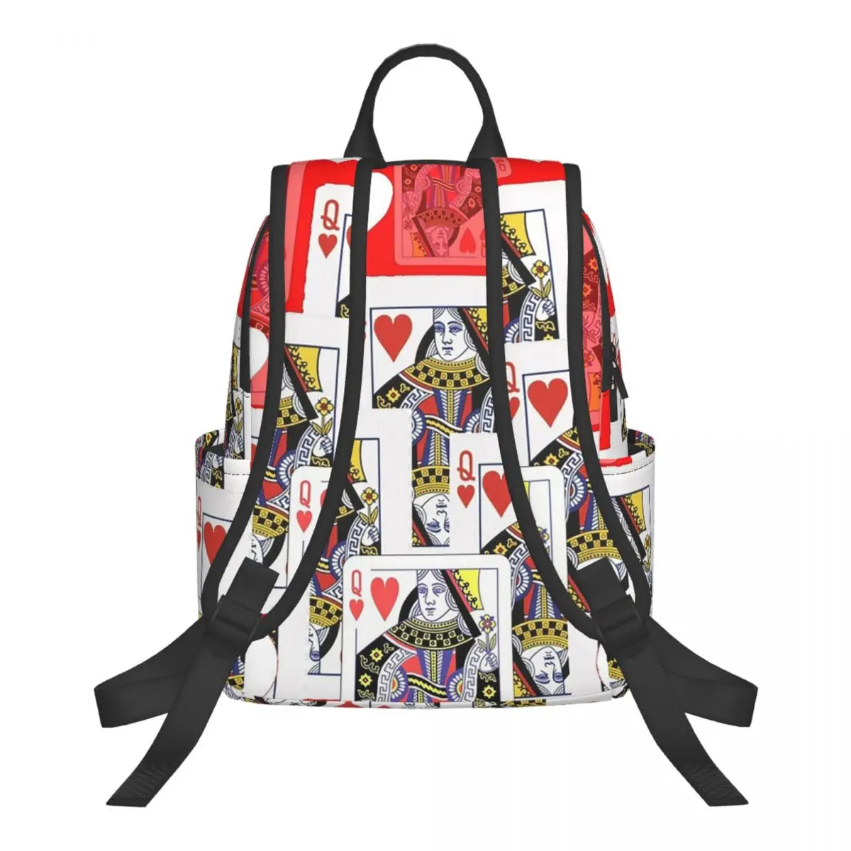 Casino Nights Red Queen Of Hearts Student Backpack School Bag Hiking Travel Daypack for Men Women Bookbag Shoulder Bags