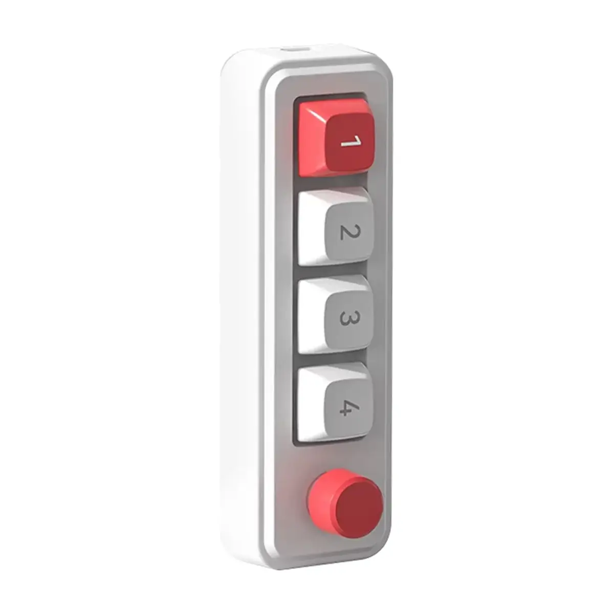 Compact keyboard design with 4 keys and 1 knob