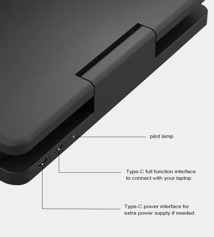 شاشة احترافية ثلاثية محمولة لأجهزة الكمبيوتر المحمول - شاشة FHD مقاس 14 بوصة مع حامل، Tpye-C لأجهزة الكمبيوتر المحمول mac Dex PS5 Xbox Series #6