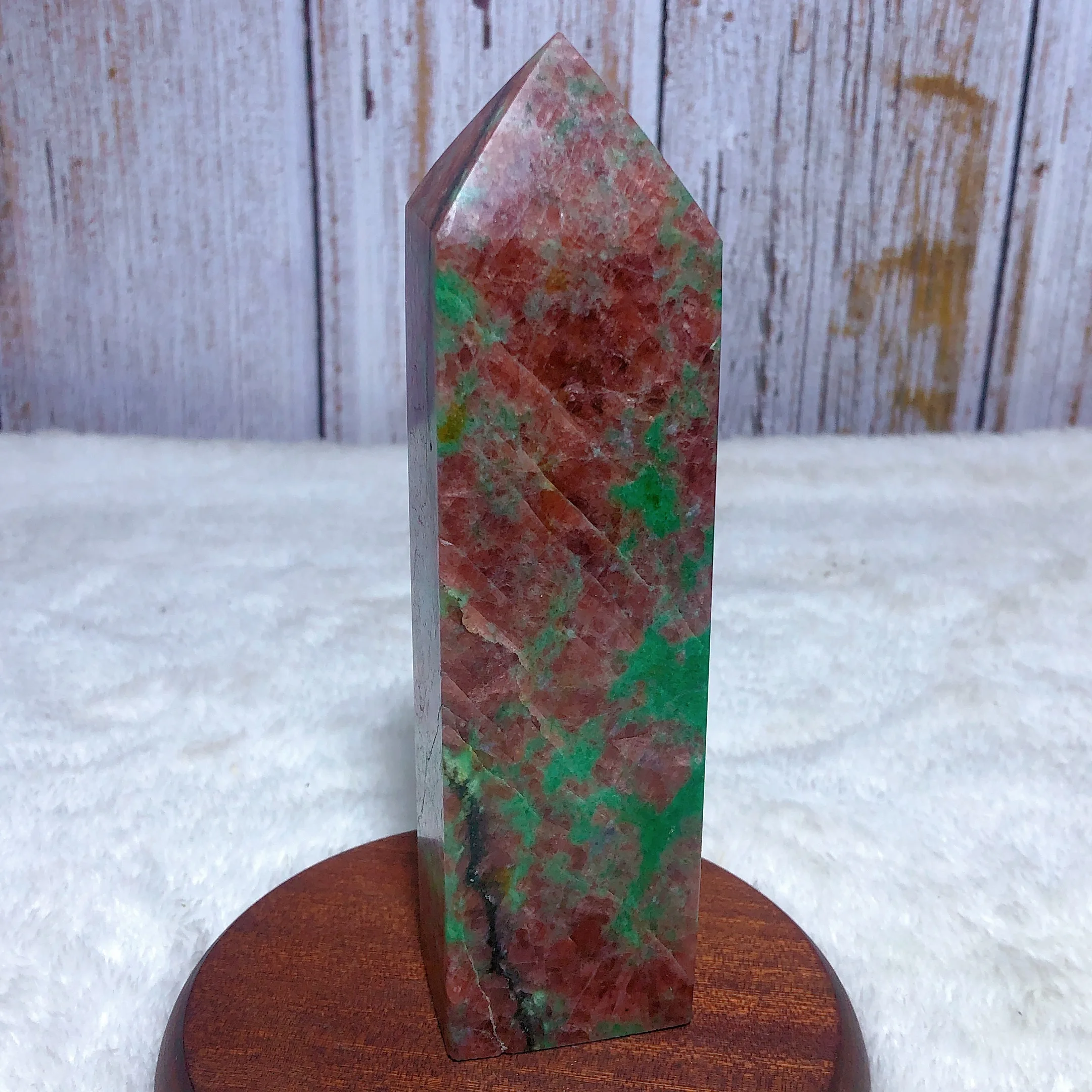 

Natural Crystal Green Pink Strawberry Quartz Tower Point Gemstones Energy Home Decorations Holiday Gift